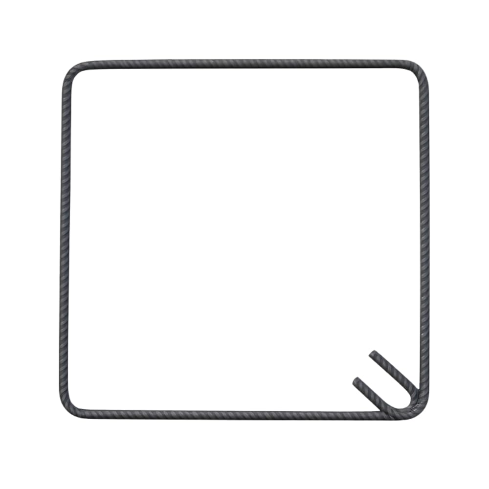 FORTUNATO Kit Staffe di Rinforzo in Ferro Sagomato, Antisismiche, 40x40 cm, Ø 8 mm, Piegatura 135°, per Strutture Cemento Durevoli (Pezzi : 100)