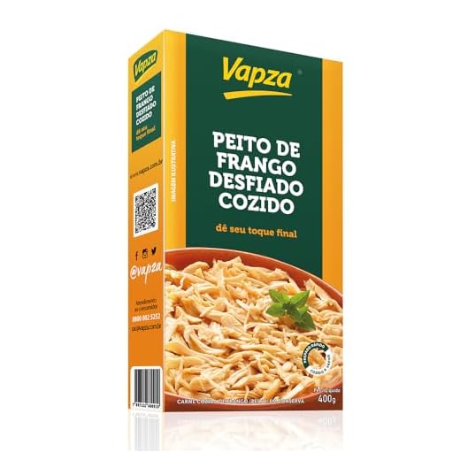 Peito de Frango Desfiado Cozido 400G Vapza Peso líquido 400g