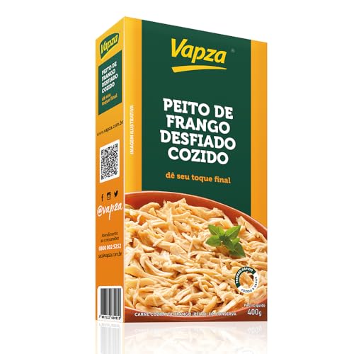 Peito de Frango Desfiado Cozido 400G Vapza Peso líquido 400g