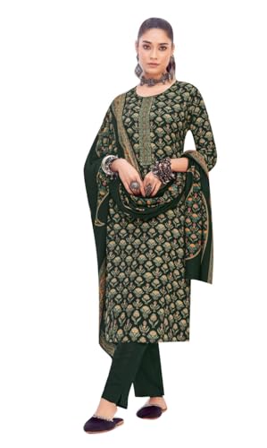 Ensemble salwar kameez en viscose imprimée avec châle pashmina dupatta pour femme