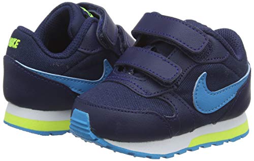 Nike Unisex Infantil MD Runner 2 (TDV), Midnight Navy/Laser Blue/Lemon Venom/White, 25 EU
