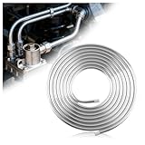 16Ft 3/8 Fuel Line Aluminum Tube,Cuttable & Bendable 650 PSI Metal Fuel Line Gas Lines Replacement,Universal Aluminum Tubing Car Accessories for Fuels/Transmission System (3/8in)