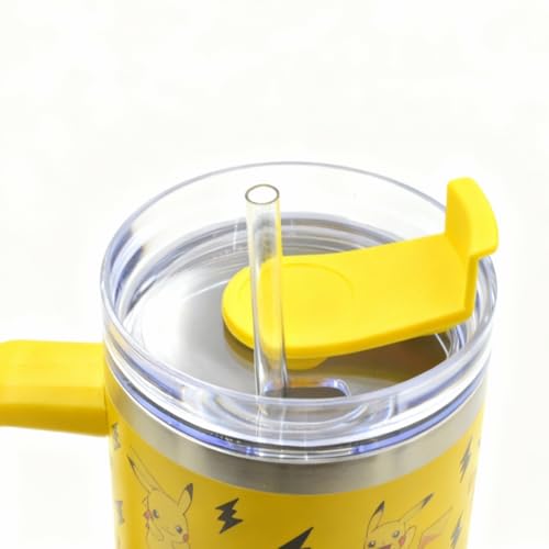 Pokemon-Pikachu-Insulated-Stainless-Steel-Mug-1200ml-with-Handle-Straw--Official-Pokemon-Travel-Tumbler-for-Cold-Hot-Drinks-Cold-for-17Hrs-or-Hot-for-5Hrs