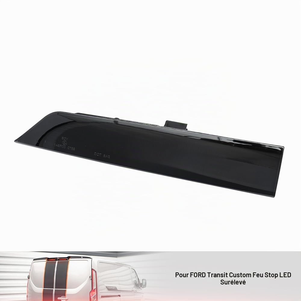 3eme feu stop LED pour Fo.rd Transit Custom 2012-2022 Feu stop arrière de haut niveau pour porte de grange feu stop à montage élevé 2 lentilles fumées