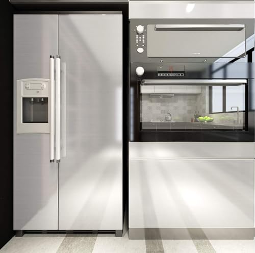 Image of HOME13 Wallpaper Self Adheisve Silver Brushed Contact Wallpaper Vinyl Removable Waterproof Kitchen Cabinet Countertop (24x96 Inches, Silver Brushed)