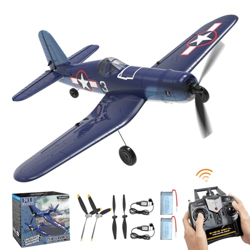 RCkuler RC Planes for Adults, 4 Channel RTF F4U Corsair RC Airplanes Fighters with 6-Axis Gyro, 3...