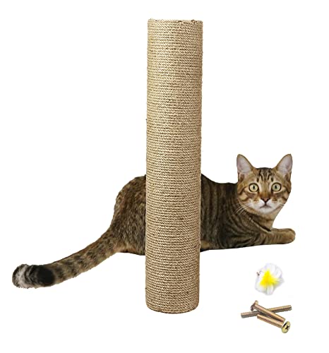 Polo de reemplazo para rascador de gato 24 pulgadas madera natural y yute miniatura 1