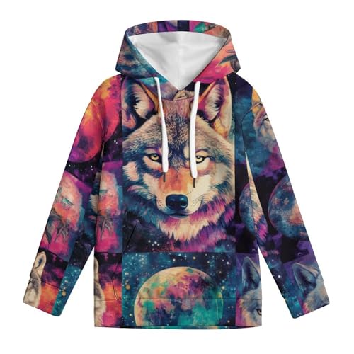 Pull à capuche loup pour ado idéal pour le collège et les sorties entre copains - 4