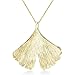 Produktbild MATERIA Gold Ketten-Anhänger Ginkgo Blatt mit Goldkette Schmuck Set KA-277-Gold_K126-45 cm