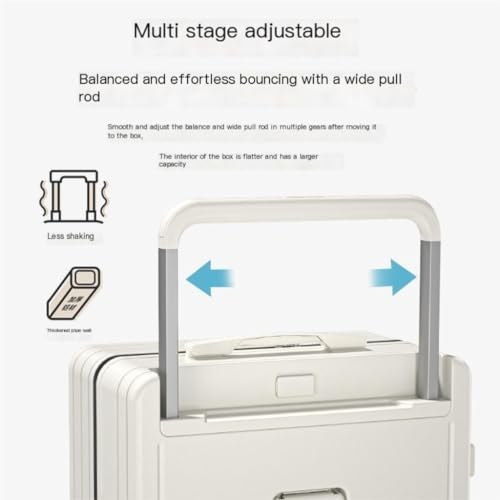 PANKERS Suitcase Fashionable Wide Trolley Suitcase, Multifunctional Large Capacity Suitcase, Universal Wheel Trolley Suitcase Suitcases, White2
