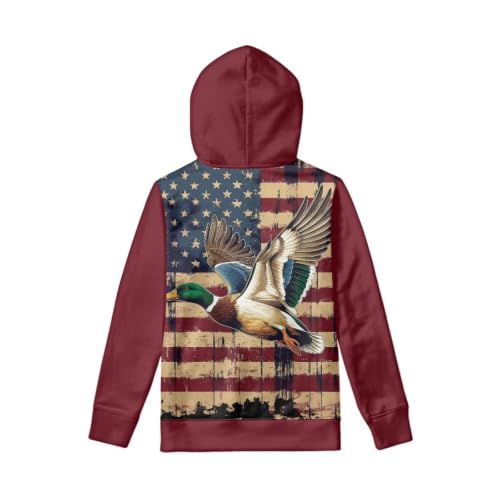 Image of WELLFLYHOM Boys Hooded Sweatshirts Hoodie Pullover Cool Graphic Crewneck Blouses Size 6-16