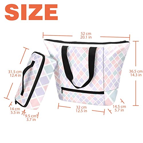 Sac fourre-tout élégant aspect diamant et set de table isotherme chic