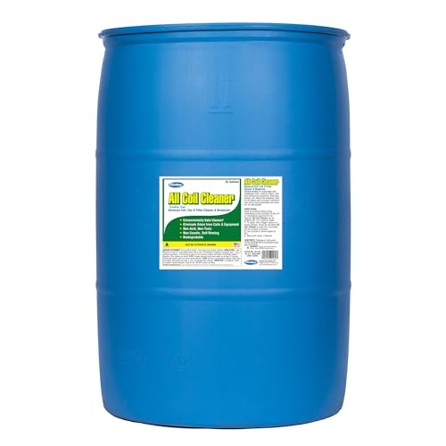 ComStar All Coil Cleaner, 55 Gallons, Universal Formula for Condenser Coils, Evaporator Coils, Fan Blades & Air Registers, Removes Grease, Dirt & Odor, Non-Acidic, Safe on Copper, (90-182)