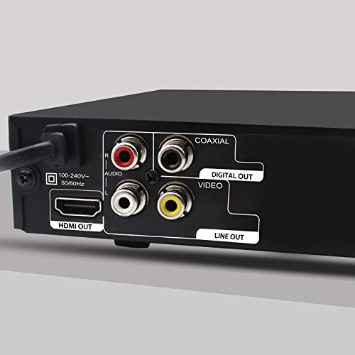 Megatek Region-Free DVD Player for TV with HDMI Connection (1080p Full-HD Upscaling), Home CD Player, USB Port, AV/Coaxial Outputs, Solid Metal Case