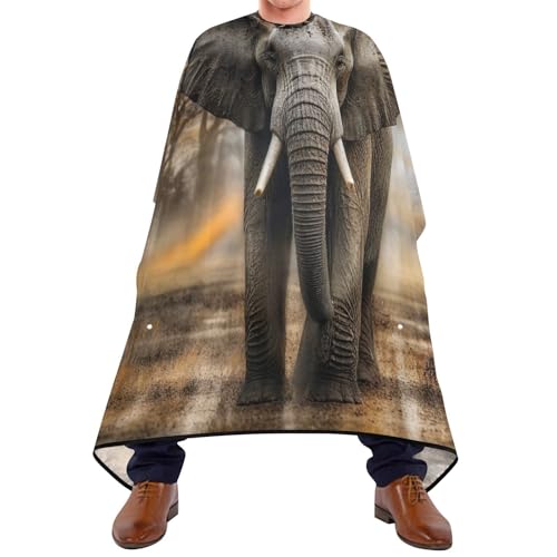 Kigai Hair Cutting Cape for Men & Women Cute Elephant Waterproof Barber Cape Professional Hairdressing Salon Styling Cape with Adjustable Closure Snap