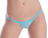 Annsfashion Dessous Nylon Mini Stringtanga String Tanga Türkis M/L