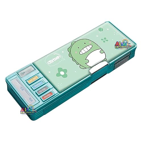 Image of Multifunctional Cute School Pencil Box for Girls, Dinosaur Compass Box for Boys, Aesthetic Stationary Items for Kids, Magnetic Pencil Box, Best Gifts (Dinosaur Compass Box)