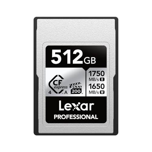 Lexar Professional Silver Series CFexpress 4.0 Type A Card 512GB, CFe Card up to 1750MB/s Read,...