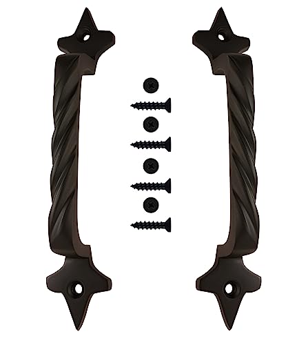 Image of Mix&Match Cast Iron Twisted Handle - 6 Inch Balck Matt Finish | Rope Style Cabinet, Wardrobe, Cupboard & Furniture Door Handle | Pack of 4 Pcs with Screws