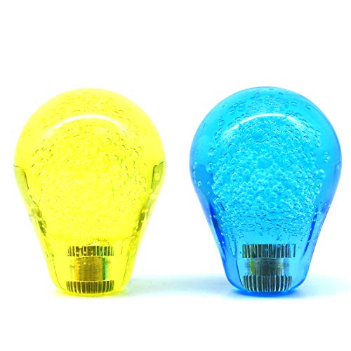Arcity 2 Pieces Arcade Joystick Bat Top Big Head Oval Handle Knob American Type Yellow and Blue Transparent for Zippy SANWA SEIMITSU Arcade1up Machine Console Cabinet New