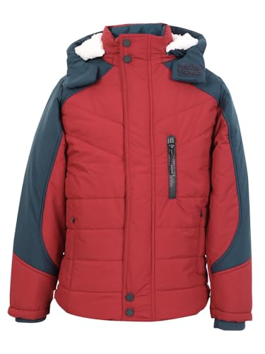 Image of Boys Winter Wear Hooded Puffer Jacket For Kids King red 14-16 Years