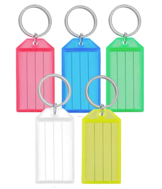 Etiquetas para llaves organizadoras: 50 llaveros multicolor con ventana para acceso rápido 3