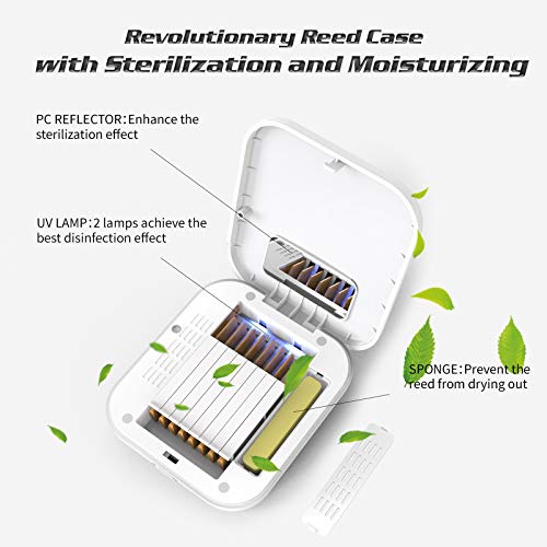 Clarinet Saxophone Reed Case UV Disinfection Moisturizing for Bassoon Oboe Woodwind Reeds Cleaning Kit,AUPHY - Thumbnail 2