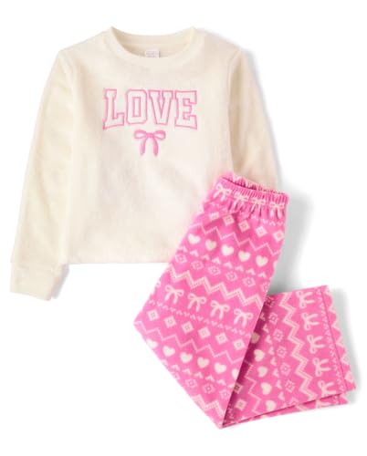 Image of The Children's Place Girls' Long Sleeve Top and Pants,2 Piece Pajama Set