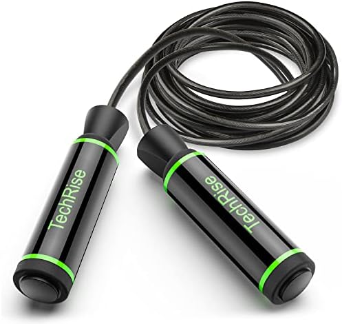 TechRise Skipping Rope, Speed Jumping Rope with Soft Memory Foam Handle, Tangle Free, Light-weighted, Adjustable Length for Exercises, Fitness Workout, Fat Burning and Boxing