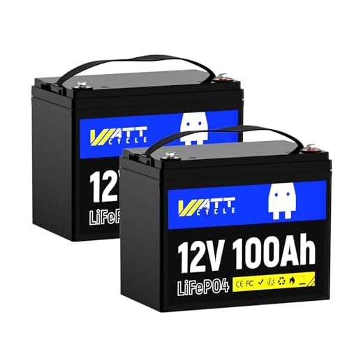 WattCycle 12V 100Ah LiFePO4 Lithium Battery 2 Pack - Built-in 100A BMS, BCI Group 24, 15000 Cycles, Low-Temperature Protection - Ideal for RVs, Golf Cart, Home Energy Storage, Marine (2 Pack)