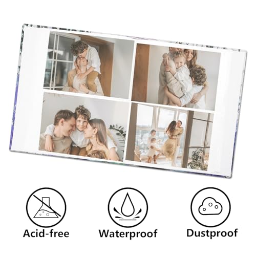 Photo Album 4x6 with 200 Pockets, Small Picture Album with Premium Leather Album Cover, Slip-in Mini Picture Book for Family Wedding Anniversary Baby Vacation Pictures, Water Lily