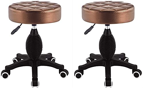 Taburete de bar ajustable, juego de 2 taburetes de bar redondos modernos, taburetes giratorios de elevación, sillas de bar ajustables en altura, para cocinas, mostrador y hogar, asiento de pub, sillas