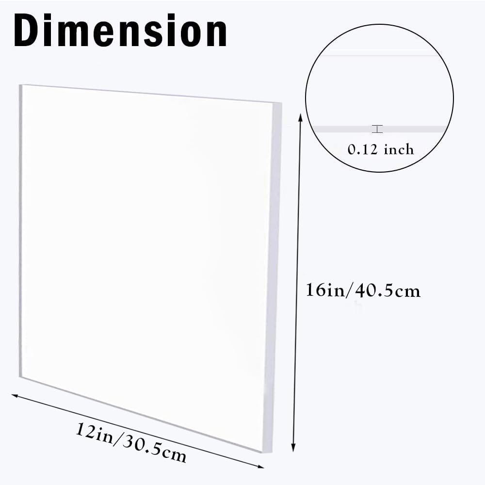 KINLINK 2-Pack Clear Acrylic Sheets - 12x16 Inches, 1/8" (3mm) Thick Plexiglass For DIY Crafts - View #6