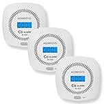 3 Packs Carbon Monoxide Detector - AGSMXSYG Carbon Monoxide Alarms Battery Powered with Digital Display, CO Detectors Alarms Monitor for Home,RV & Kitchen