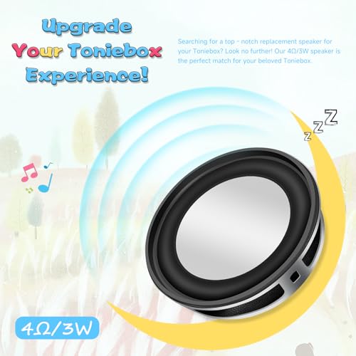 Ersatz Lautsprecher 4Ω 3W Kompatible mit Toniebox Audio Player, 40mm Ersatzspeaker Reparatur Zubehör Set - Musikbox Einbaulautsprecher Ersatzteile mit Schraubendreher für Toniebox Lautsprecher (1)