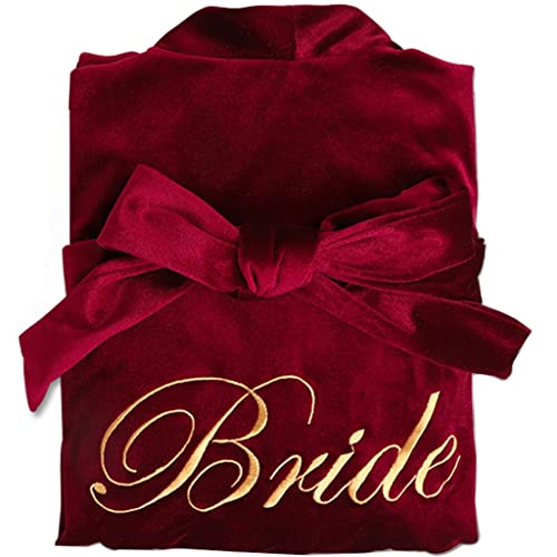YUESFZ Bademantel Damen Der Morgenmantel Der Braut Wird Für Hochzeiten Verwendet, Brautjungfer Goldener Samt Damen Pyjama (Color : H, Size : 52-62KG) Cover
