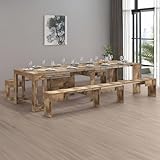 Dmora - Bank Torquato, Set mit 2 Sitzgelegenheiten für den Esstisch, ausziehbare Bänke, 290x25x45 cm, Ahorn