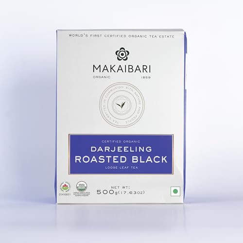 Image of Makaibari Darjeeling Roasted Tea | 500Gm MonoCartoon | USDA Certified Organic | Black Tea | Premium Black Loose Leaves | Roasted Loose Leaf | Orignial Darjeeling Chai | 100% Pure & Original Leaf