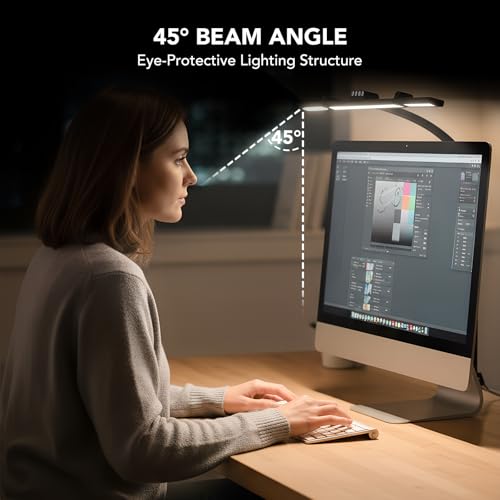 Image of LED Desk Lamp for Home Office with Base, 28.2 inch Adjustable Gooseneck Swing Arm Ultra Bright Desk Light, Dimmable Architect Table lamp for Desktop Computer Light, Reading, Study, Workbench