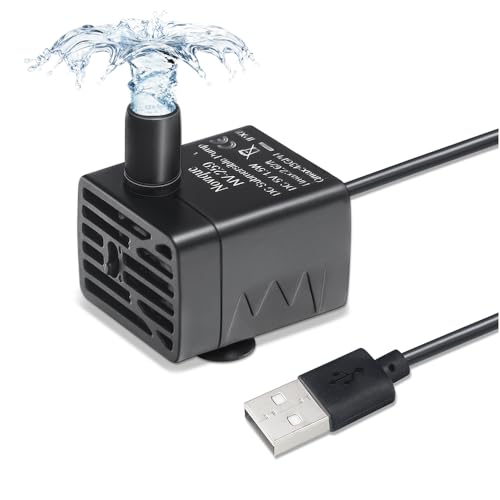 Novique Ultra-Quiet Replacement Pump for Cat Water Fountains Submersible Pet Drinking Fountain Dog Water Dispenser Pump 5V IPX8 Waterproof （USB Cable）