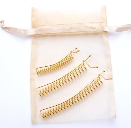 SpyralClips - Set of 3 Gold Finish - Small, Med & Lrge. For securing hair up or back. Made in China.