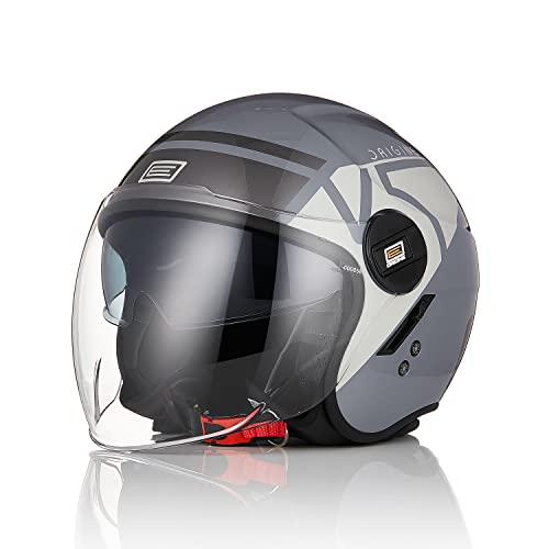 Casque Avec Visière Longue Moto Scooter Quad Jet ECE 22 Blanc M