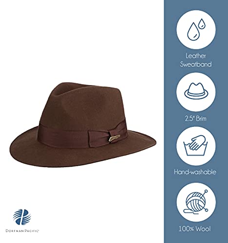 Indiana Jones Men's Wool Felt Fedora, Brown, X-Large #TOP1