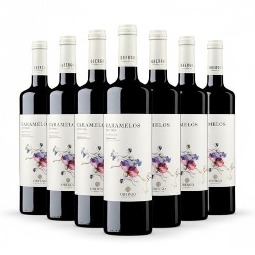 Caramelos de Obergo 2022 | Vino Tinto Garnacha D.O. Somontano | 4 Meses en Barrica | Caja de 6 Botellas x 750 ml | Vino Fresco y Frutal