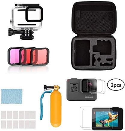 Taisioner Water Sport Kit of Handbag + Waterproof Case + Three Filter + Protector + Underwater Float Stick Compatible with Hero 5 Hero 6 Hero 7 Black Diving Accessories Suit