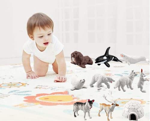 Natureman Mini Arctic Animals Toys Set 10Pcs Polar Animal Figurines Toy Playsetincludes Polar Bear Seal Reindeer Wolf Rabbit Arctic Fox Igloo For Toddlersbirthdaygift #TOP5