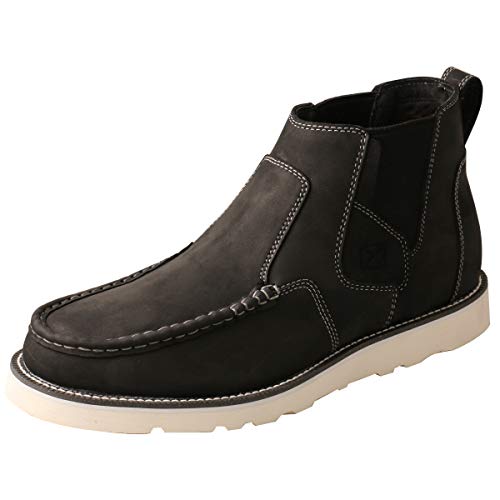 Image of Twisted X Men's 4 inch Chelsea Wedge Sole Boot, Moc Toe, Oiled Saddle, 9.5 W
