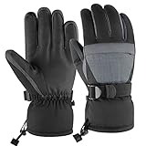 ATEPA Unisex-Erwachsene AA2211 Schneehandschuhe Herren Thermo Snowboard Handschuhe Damen Skihandschuhe, schwarz, Medium