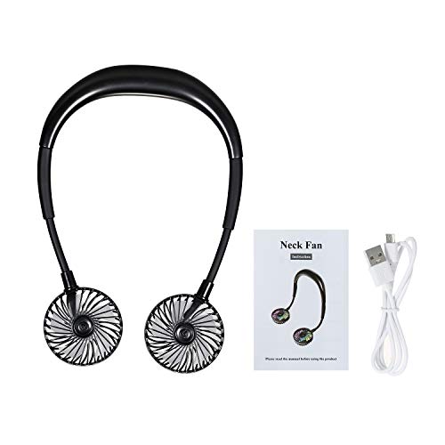Ajcoflt Ventilador de pescoço Portátil USB Recarregável LED Design de Ventilador Ventilador Pessoal