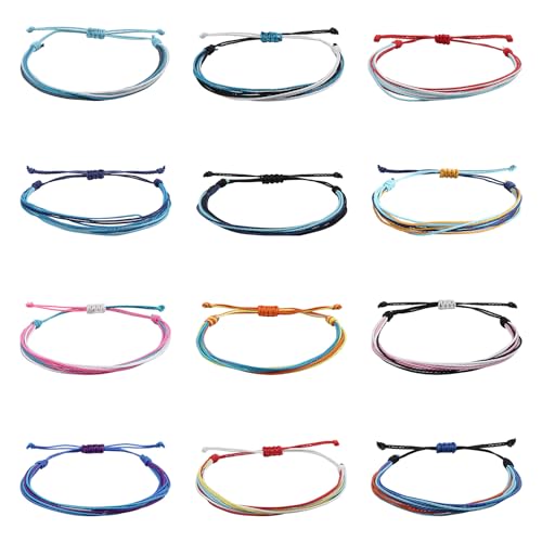 Pulseras tejidas ajustables boho Oubaka 12 unidades miniatura 1